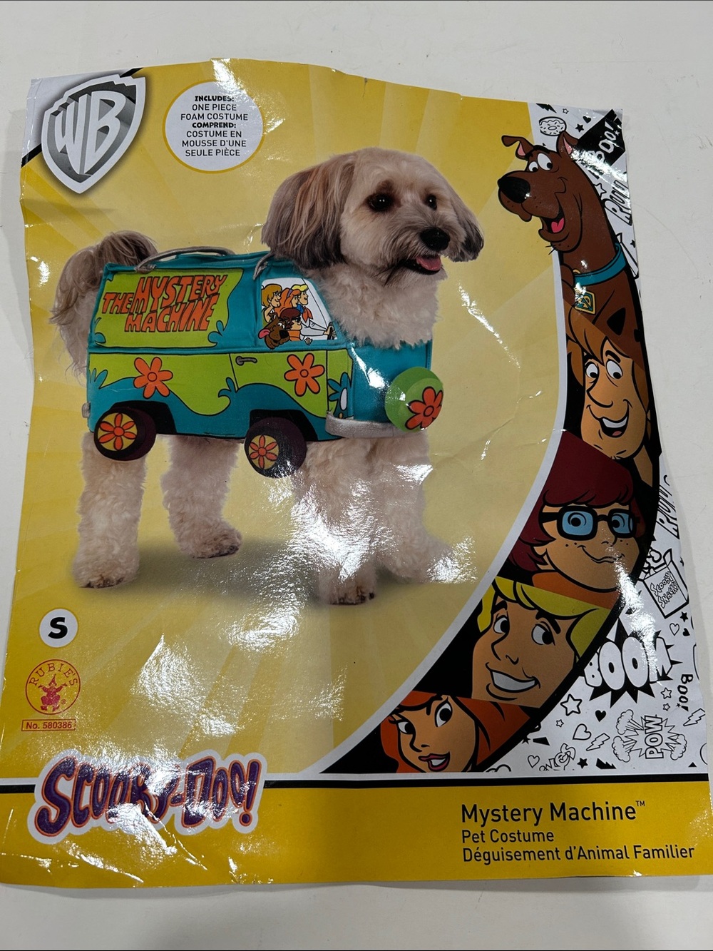 Scooby-Doo Mystery Machine Dog Costume in Teal & Green Size S Rubies No 580386
